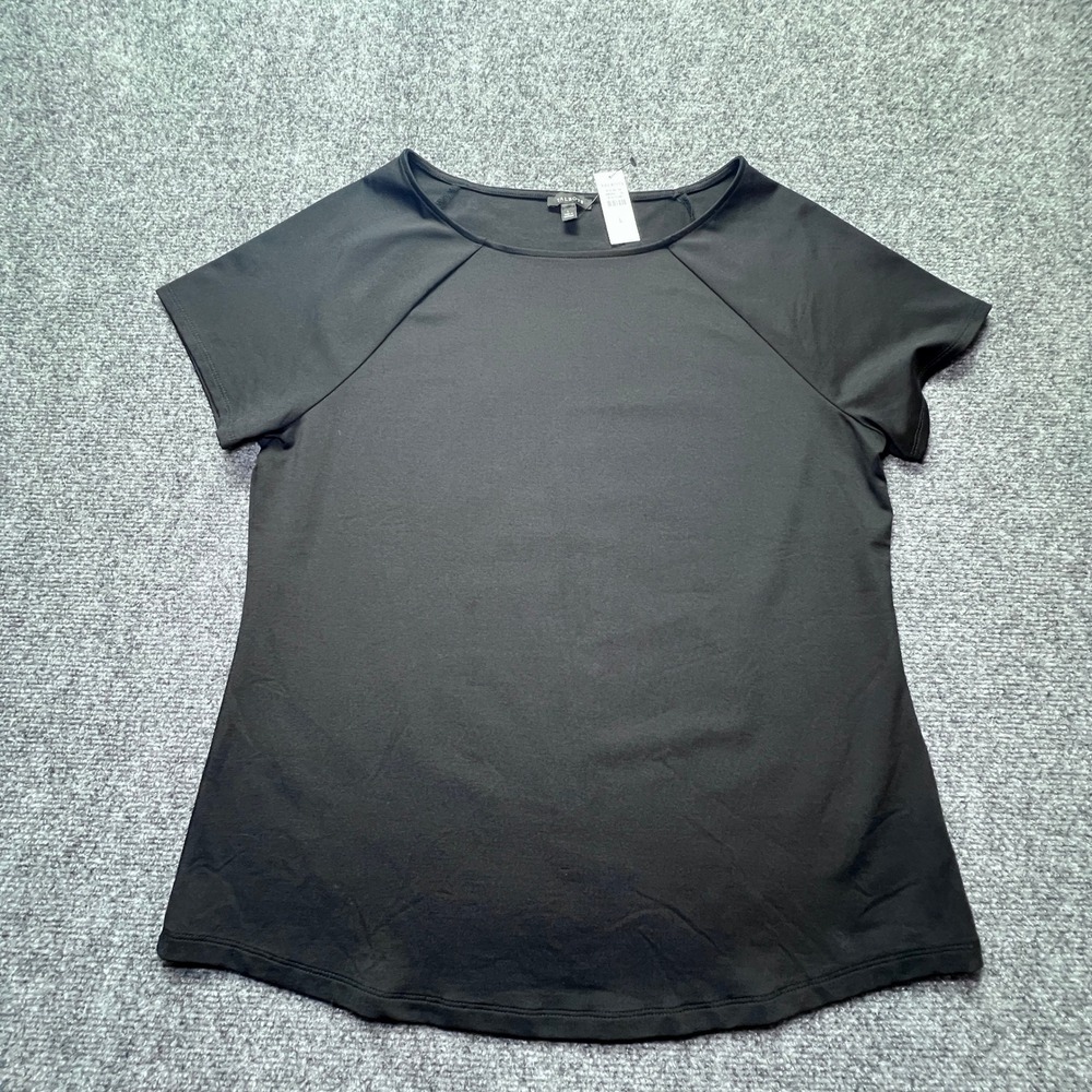 Talbots Womens Black Short Sleeve Scoop Neck Stretch Top Size L 57878348